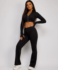 Ribbed-Cropped-Double-Zipped-Flare-Tracksuit-Black-3