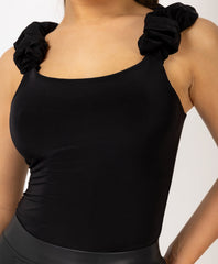 Satin-Puff-Sleeve-Ribbed-Set-Black-2