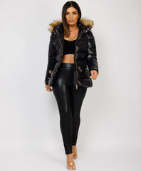 Black-Premium-Faux-Fur-Tiered-Jacket-Coat-4