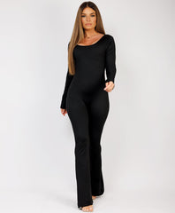 Black-Elastic-Open-Back-Long-Sleeve-Jumpsuit-2