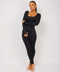 Black-Elastic-Ribbed-Long-Sleeve-Butt-Lift-Jumpsuit9