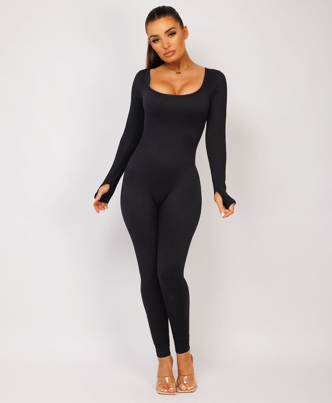 Black-Elastic-Ribbed-Long-Sleeve-Butt-Lift-Jumpsuit6