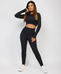 Black-Ribbed-Asymmetric-Hem-Loungewear-Set8