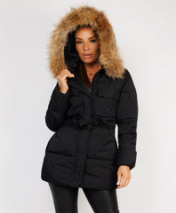 Waist-Tie-Real-Fur-Hood-Puffer-Coat-3
