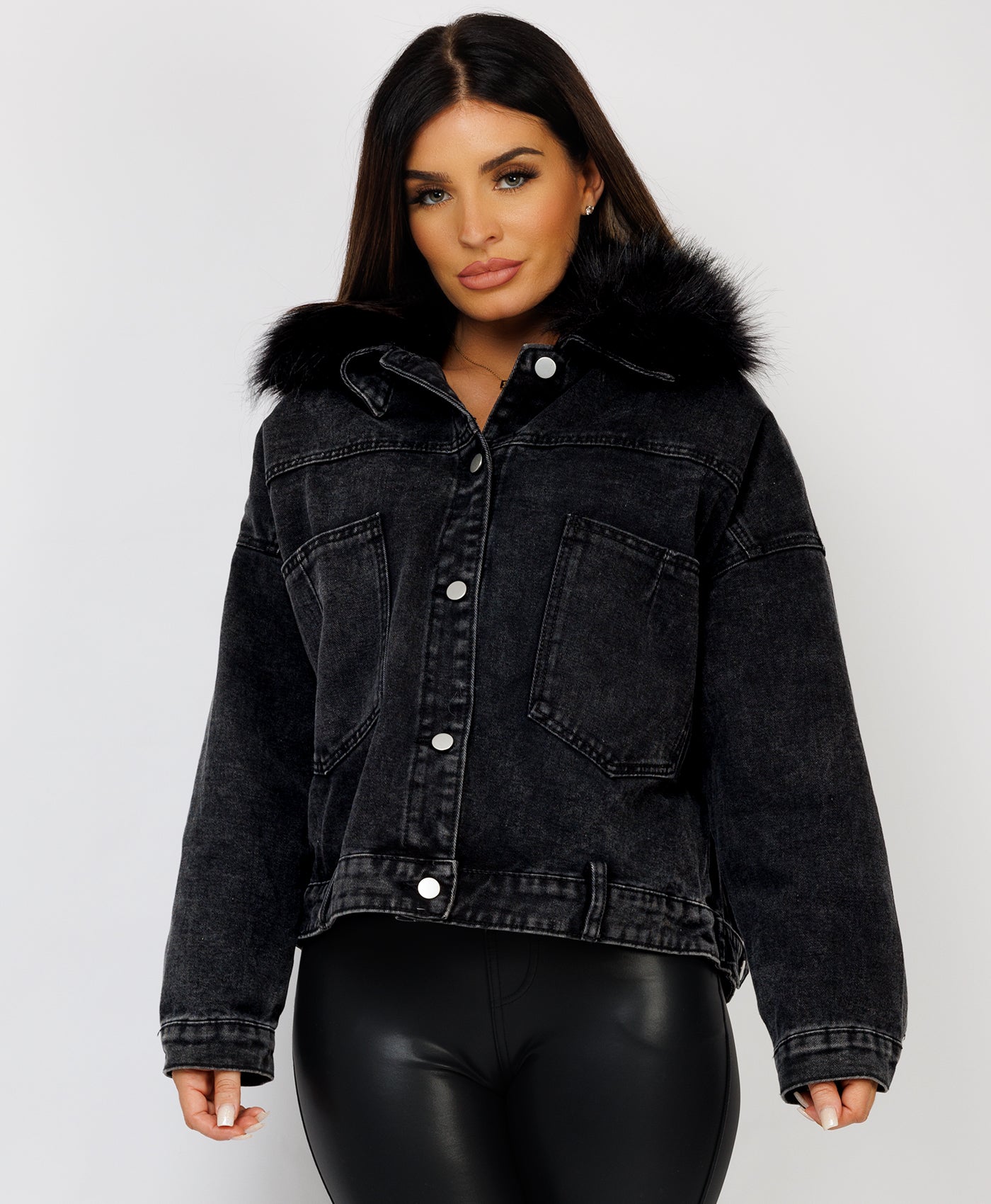 Black-Premium-Faux-Fur-Tiered-Jacket-Coat-1