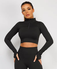 Black-Zipped-Neck-Ribbed-Activewear-7