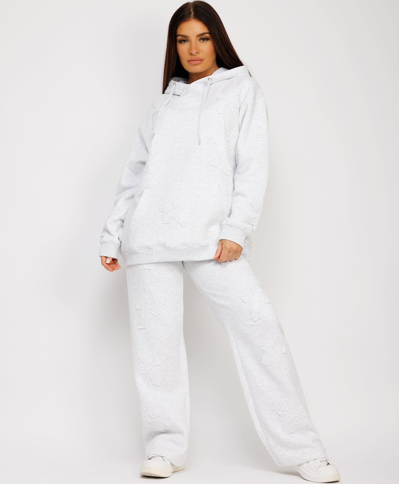 Crucifix-Cross-Hoodie-Joggers-Set-Bleach Grey-1