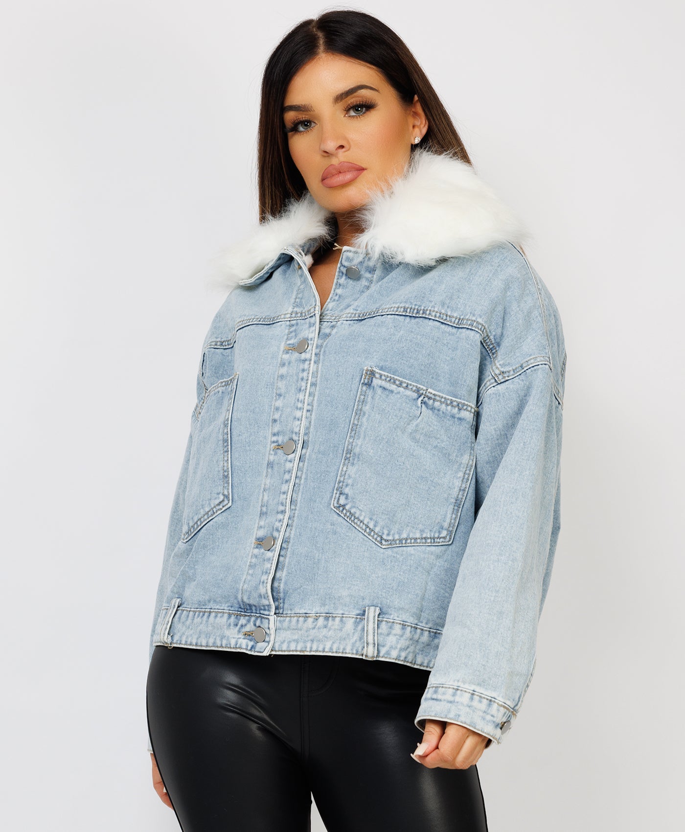 Blue-Premium-Faux-Fur-Tiered-Jacket-Coat-1