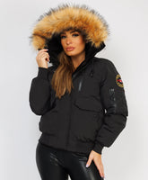 Canada-Bomber-Jacket-With-Fur-Hood-Black-4