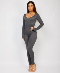 Charcoal-Grey-Elastic-Ribbed-Long-Sleeve-Jumpsuit-6