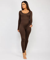 Chocolate-Brown-Elastic-Ribbed-Long-Sleeve-Jumpsuit-6