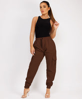 Ruffle-Shoulder-Sleeve-Ribbed-Set-Chocolate-Brown-1