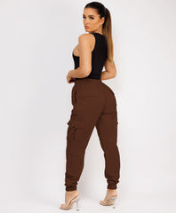 Ruffle-Shoulder-Sleeve-Ribbed-Set-Chocolate-Brown-5