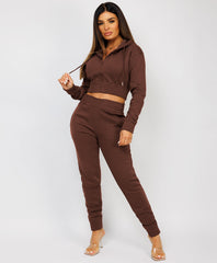 Zipped-Hooded-Loungewear-Set-Chocolate-Brown-1