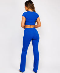 Crop-Tie-Top-Flare-Trousers-Rib-Loungewear-Set-Royal-Blue-4