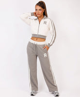 Dove Grey R Logo Zip-Up Jacket Jogger Co-Ord