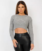 Twist-Pattern-Cropped-Knitted-Sweater-Grey-1