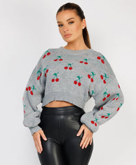 Cherry-Cropped-Knitted-Jumper-Grey-2