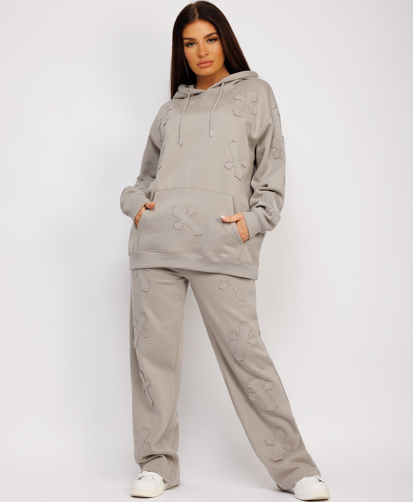 Crucifix-Cross-Hoodie-Joggers-Set-Dove Grey-1
