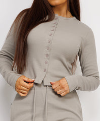 Ribbed-Button-Up-Cardigan-Straight-Leg-Trousers-Set-Grey-3