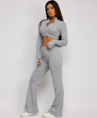 Ribbed-Cropped-Double-Zipped-Flare-Tracksuit-Grey-3