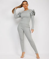 Satin-Puff-Sleeve-Ribbed-Set-Grey-3