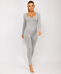 Grey-Elastic-Ribbed-Long-Sleeve-Butt-Lift-Jumpsuit6