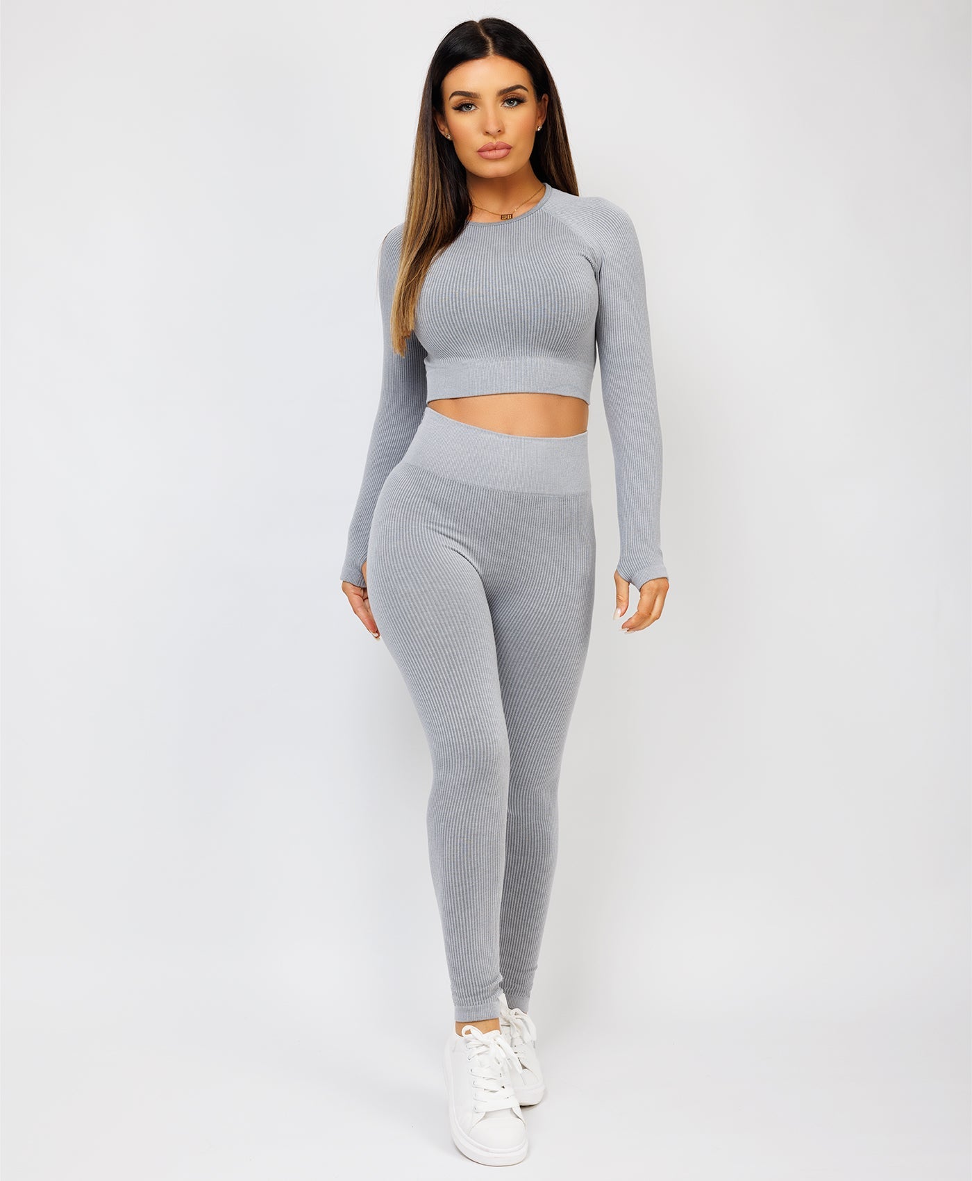 Grey-Ribbed-Asymmetric-Hem-Loungewear-Set6