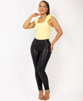 Satin-Puff-Sleeve-Ribbed-Set-Lemon-3