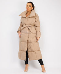 Longline-Duvet-Puffer-Coat-Biege-1