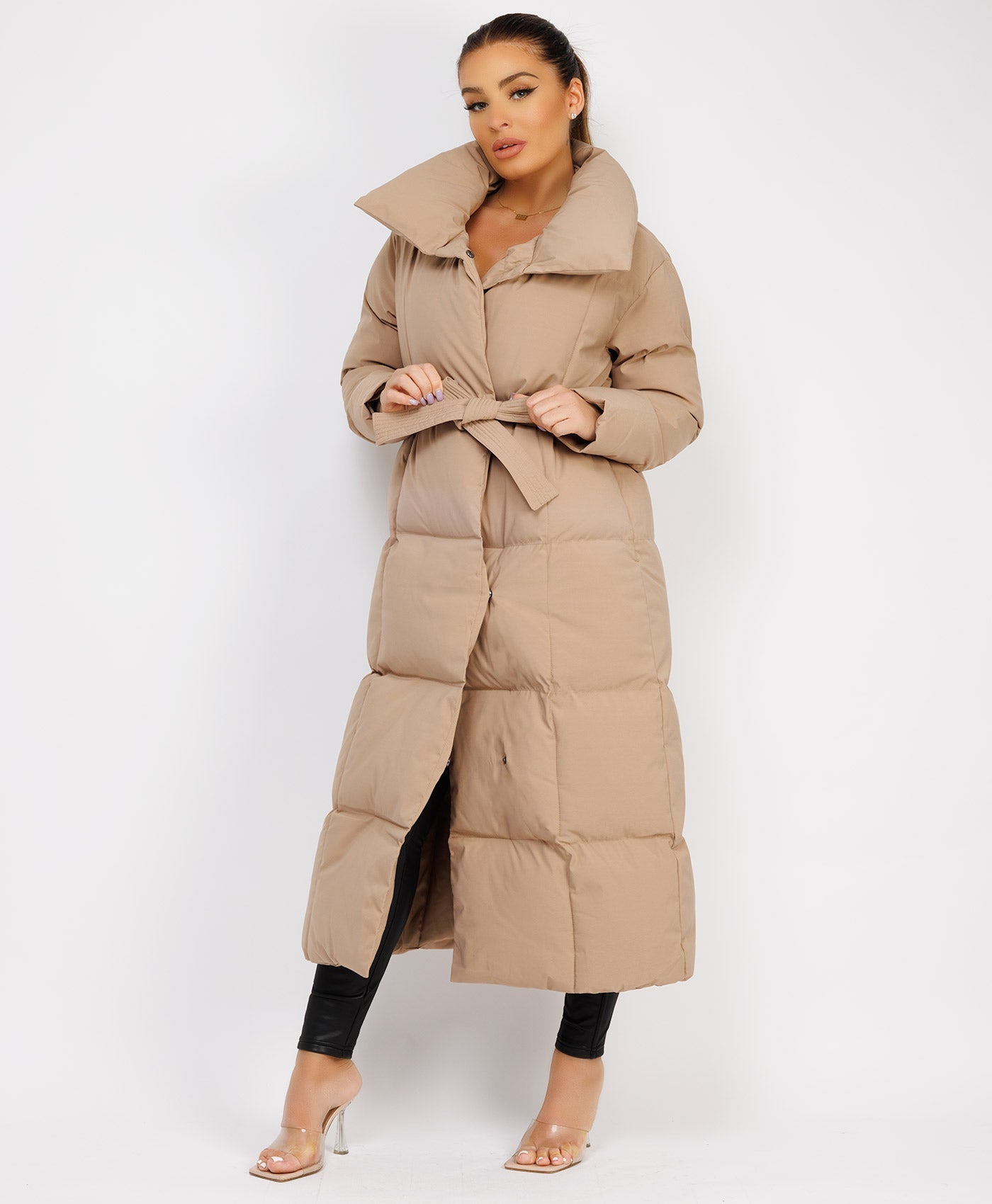 Longline-Duvet-Puffer-Coat-Biege-4