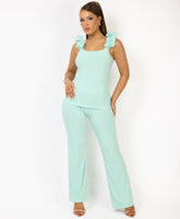 Satin-Puff-Sleeve-Ribbed-Set-Mint-3
