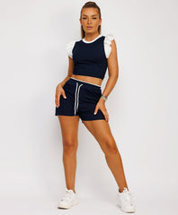 Ribbed-Cropped-T-Shirt-Frill-Short-Navy-2