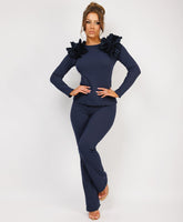 Ruffle-Shoulder-Sleeve-Ribbed-Set-Navy-3