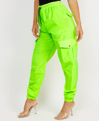 Ruffle-Shoulder-Sleeve-Ribbed-Set-Neon Green-4