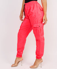 Ruffle-Shoulder-Sleeve-Ribbed-Set-Neon-Pink-2