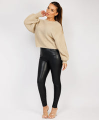 Oversized-Cropped-Knitted-Jumper-Beige-3