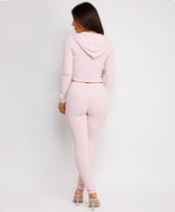 Gold-Zip-Ribbed-Cropped-Hoodie-And-Slim-Joggers-Set-Baby Pink-4