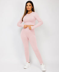 Pink-Ribbed-Asymmetric-Hem-Loungewear-Set8