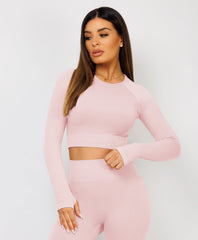 Pink-Ribbed-Asymmetric-Hem-Loungewear-Set7