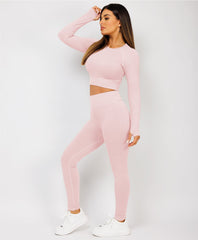 Pink-Ribbed-Asymmetric-Hem-Loungewear-Set10