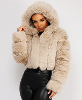 Premium-Hooded-Cropped-Faux-Fur-Coat-Biege-1
