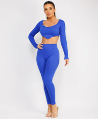 Royal-Blue-Ribbed-Asymmetric-Hem-Loungewear-Set6