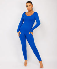 Royal Blue-Elastic-Ribbed-Long-Sleeve-Butt-Lift-Jumpsuit9