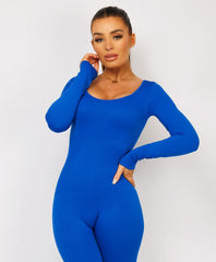 Royal Blue-Elastic-Ribbed-Long-Sleeve-Butt-Lift-Jumpsuit7