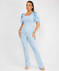 Satin-Puff-Sleeve-Ribbed-Set-Sky-Blue-1