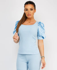 Satin-Puff-Sleeve-Ribbed-Set-Sky-Blue-2