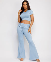 Ruffle-Shoulder-Sleeve-Ribbed-Set-Sky Blue-3
