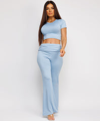 Ruffle-Shoulder-Sleeve-Ribbed-Set-Sky Blue-1
