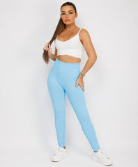 Ruffle-Shoulder-Sleeve-Ribbed-Set-Neon-Pink-1